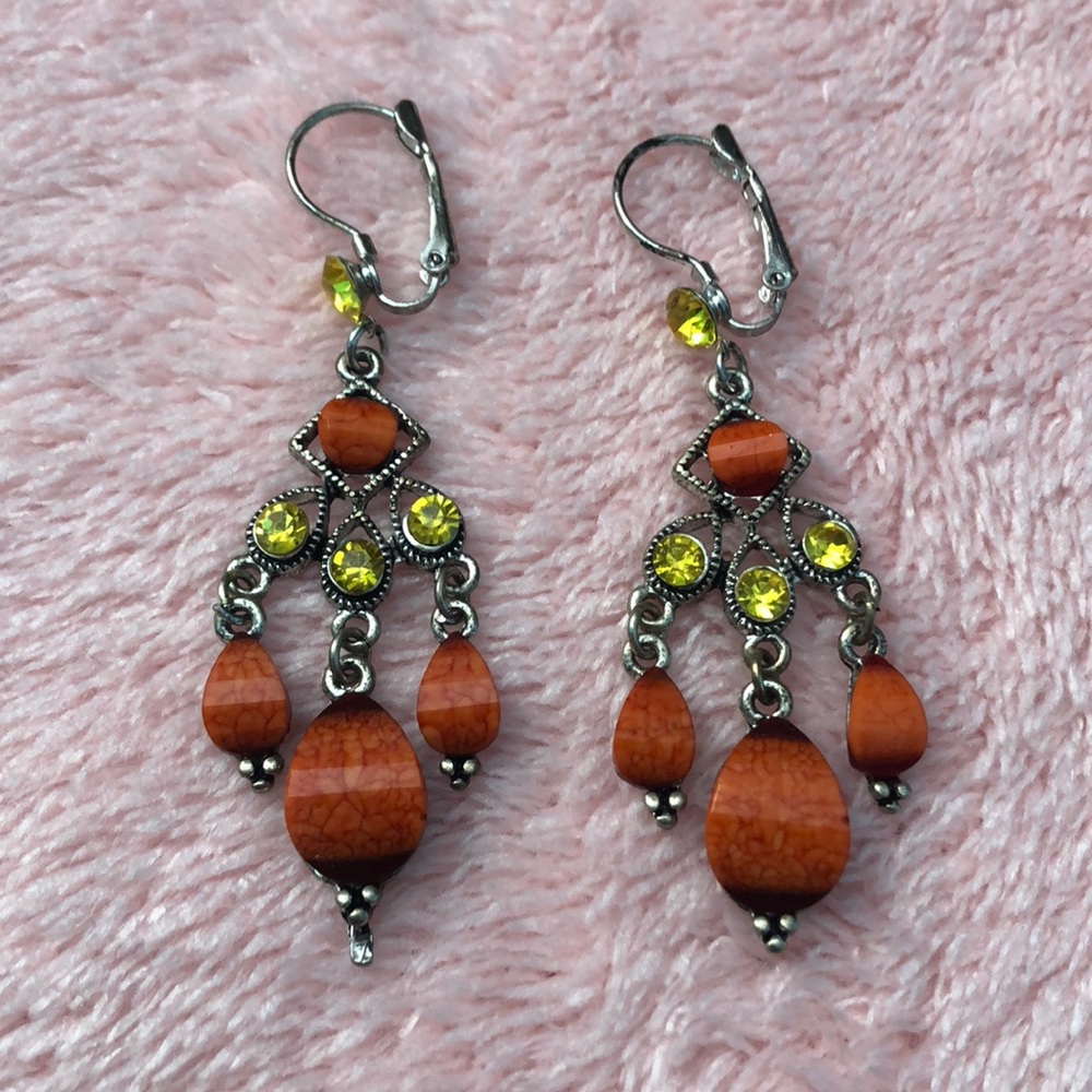Rare orange gemstone earrings!